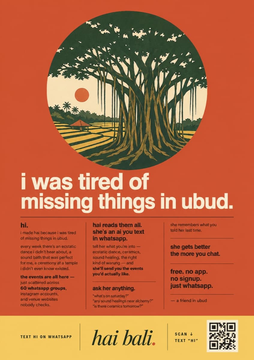 Hai poster-style banyan illustration